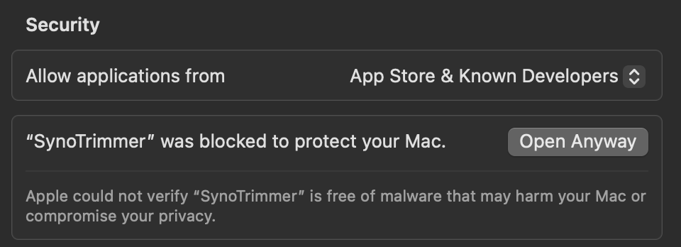Mac security settings